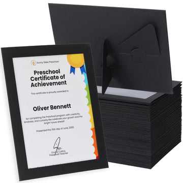 8.5x11 Picture Frame with Clear Window and Easel Back - Cardboard Document Frame for Certificates, Diplomas, Degrees