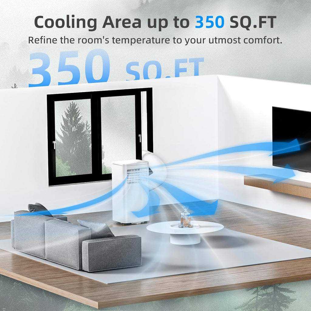 8000 BTU Portable Air Conditioner, 4-in-1 AC Unit with Cooling, Dehumidifier & Fan Modes, Sleep Mode