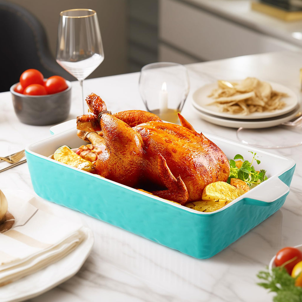 4 QT Baking Dish Deep Nonstick Dish Oven Safe, 9 x 13in, Aquamarine