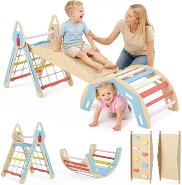 Triangle Set, 8 in1 Foldable Climbing Toys Set for Kids Indoor