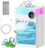 Portable Air Conditioners, Mini AC Unit Cooling Fan,1200ML Small Air Cooler Fans with Remote, 3 Mist,3 Speed,8 Light