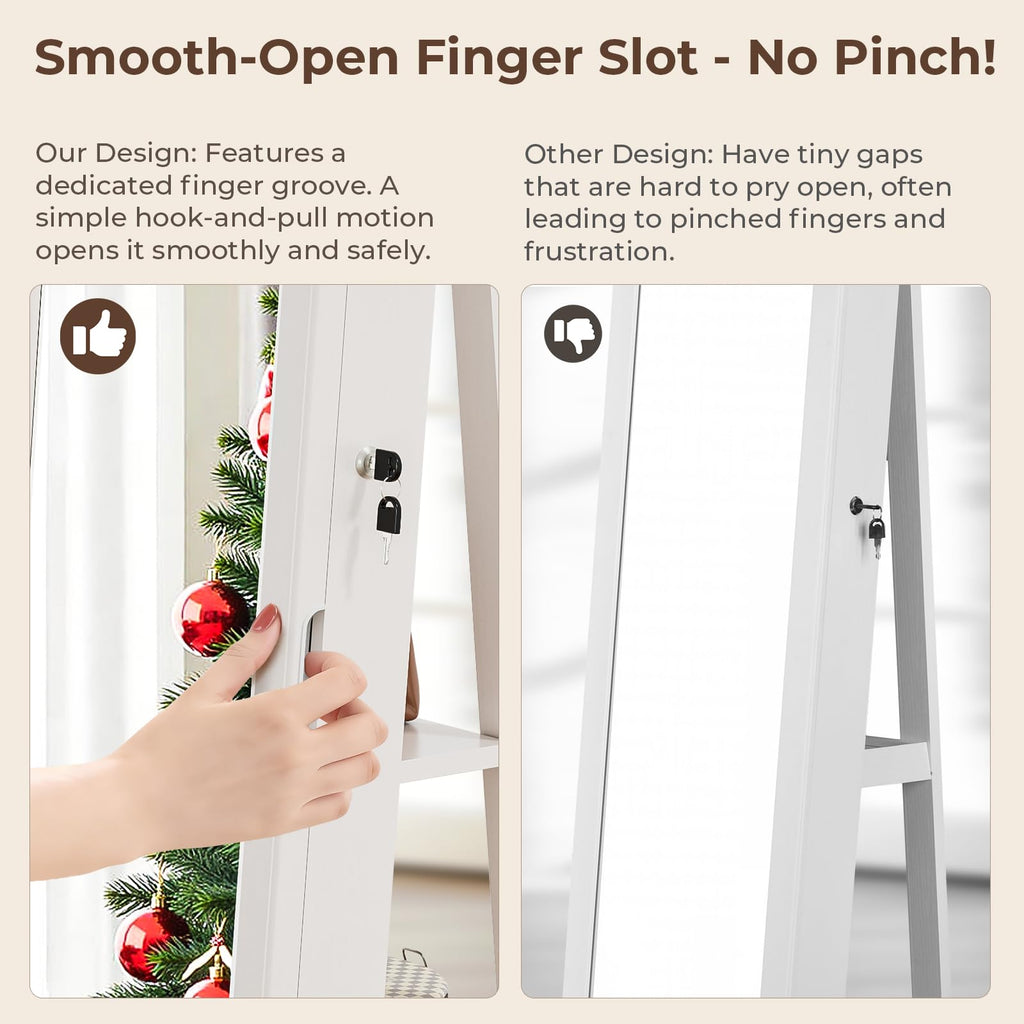 4-In-1 Jewelry Armoire with Jewelry Organizer Storage, White