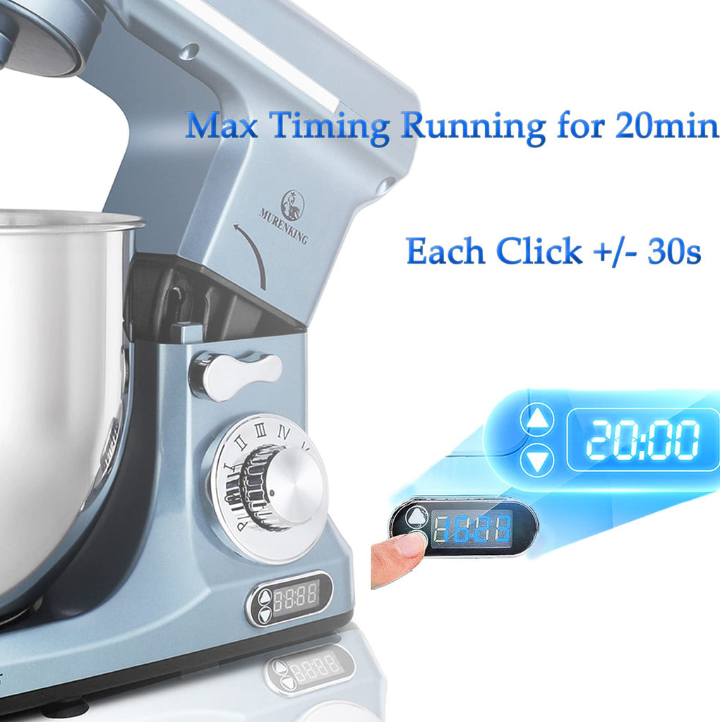 Professional Stand Mixer, 6-Qt with Timer, MK37 500W 6-Speed Tilt-Head Food Electric Mixer Kitchen Machine,Plastic