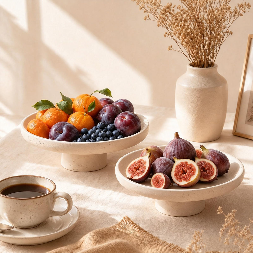 Natural Travertine Fruit Bowl Counter 10.2"