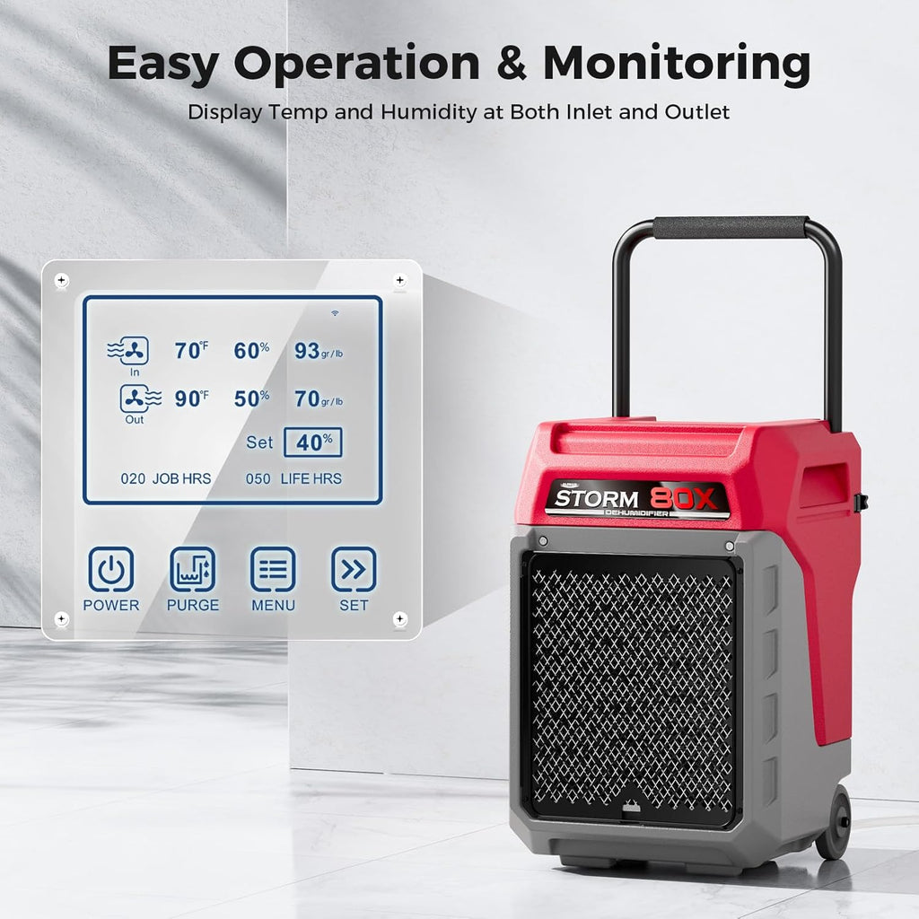 170 PPD Commercial Dehumidifier with Pump & Drain Hose, LGR Industrial Use