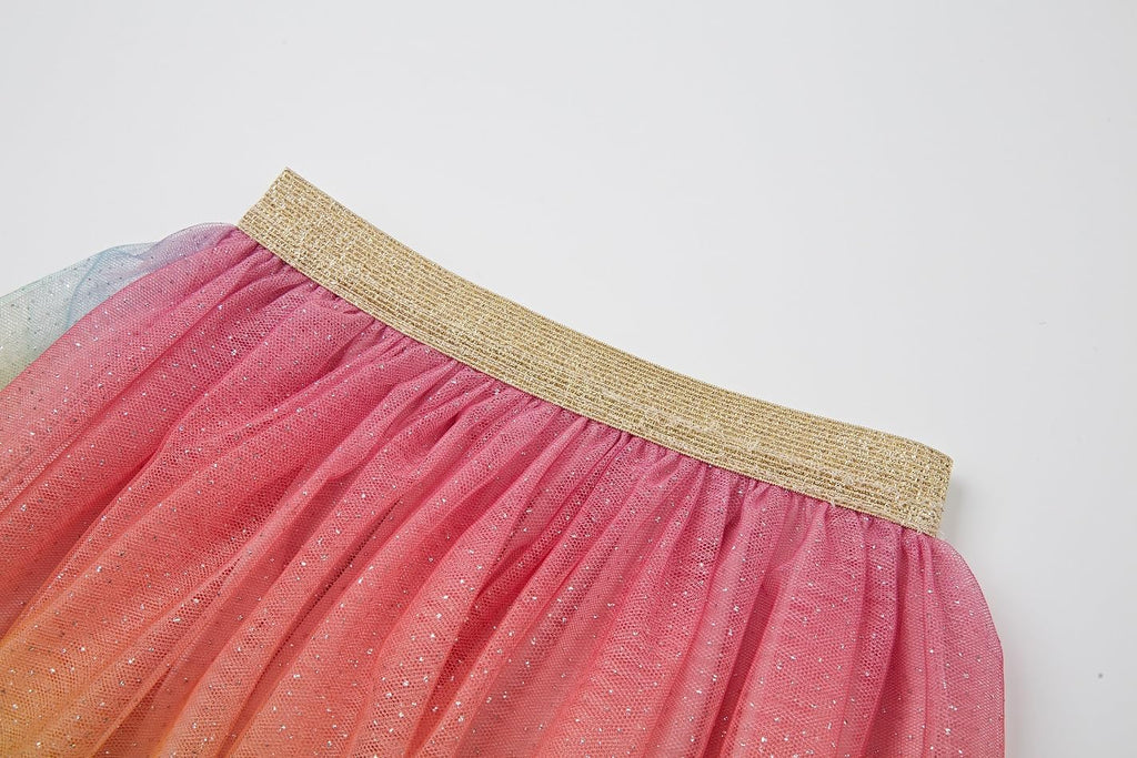 Girl's Layered Tutu Skirt Tulle Princess Sparkle Skirt