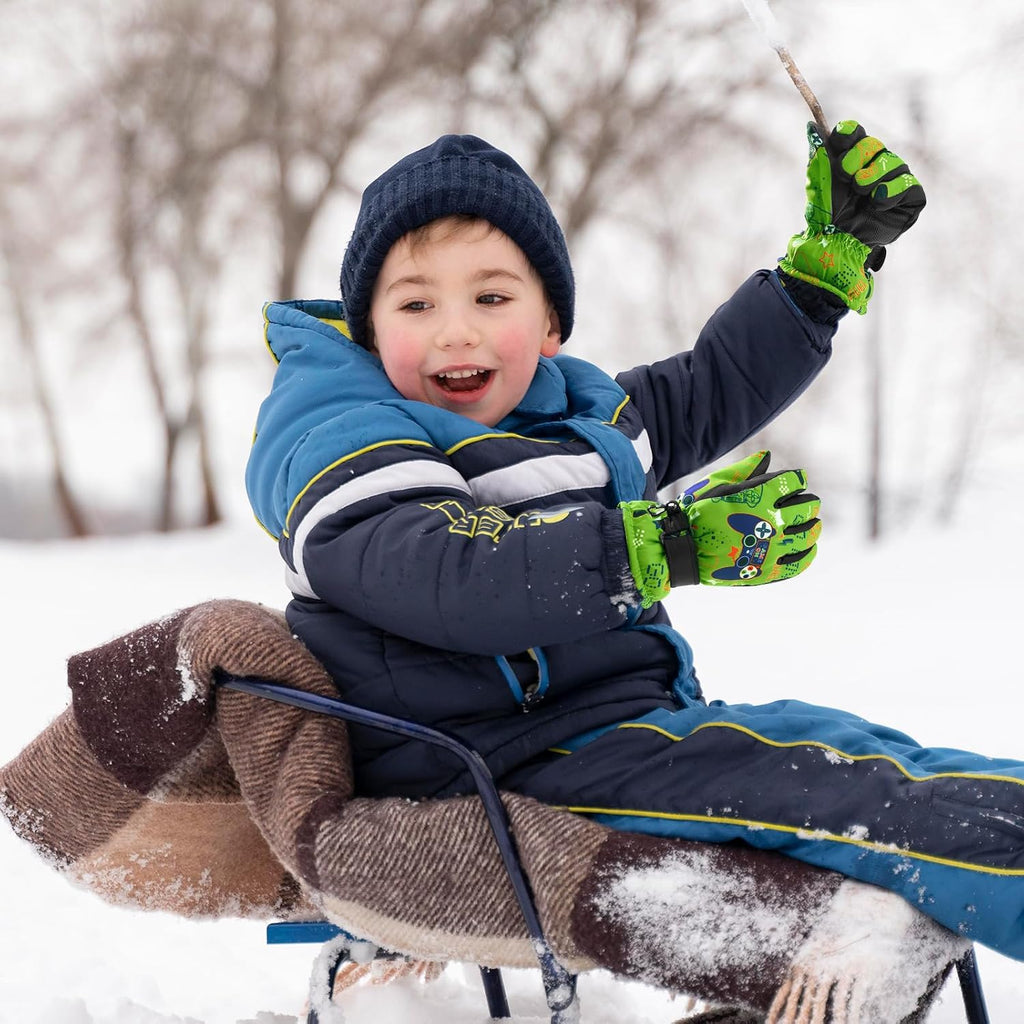 Kids Ski Gloves Waterproof Winter Snow Snowboarding Gloves Non Slip Windproof Sport Mittens for Boys Girls Youth