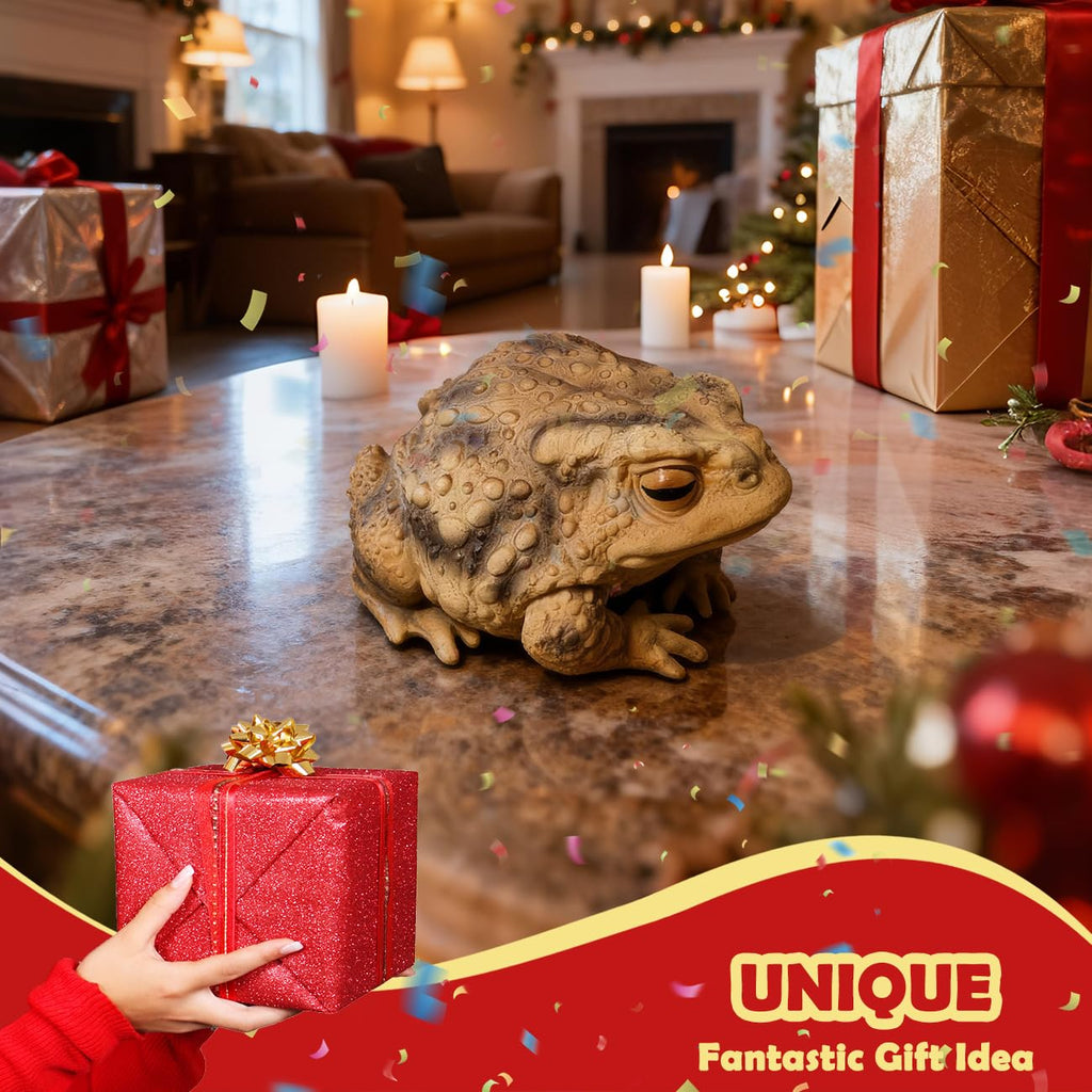 Toad Frog Figurine for Outside Garden Resin Statue Outdoor