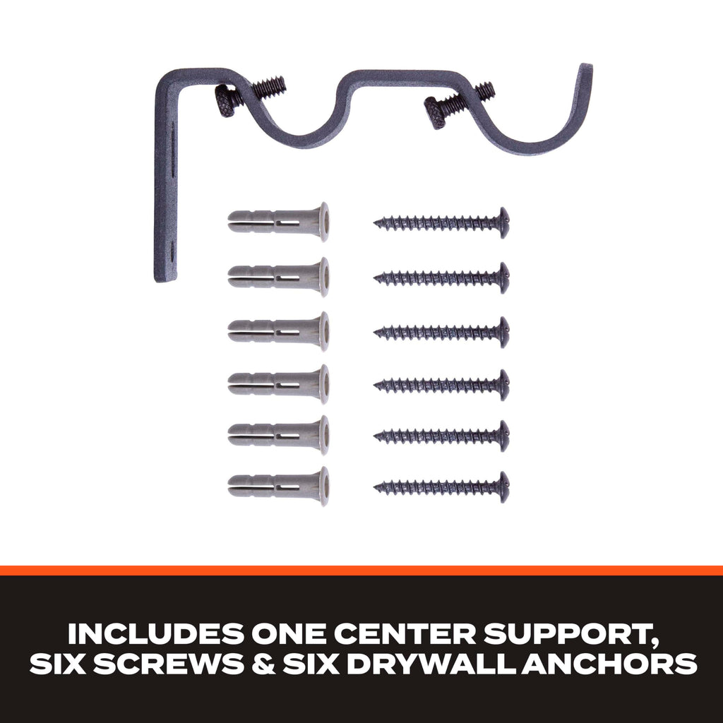 Bronn Double Curtain Rod, Industrial Pipe Wraparound Design, Durable Textured Steel for Indoor/Outdoor Use, 3/4" &