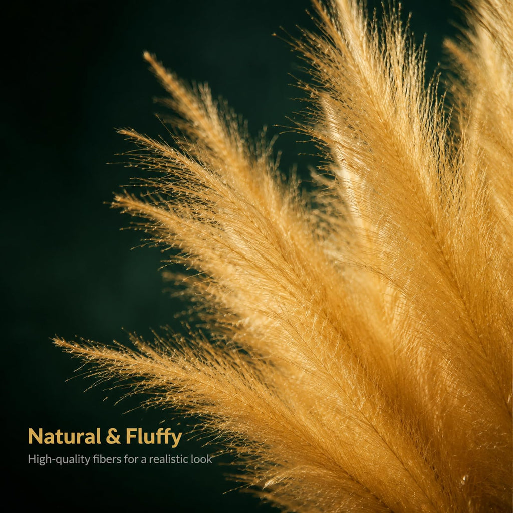 Artificial Pampas Grass, 9 Pcs 45" Mixed Color Gold