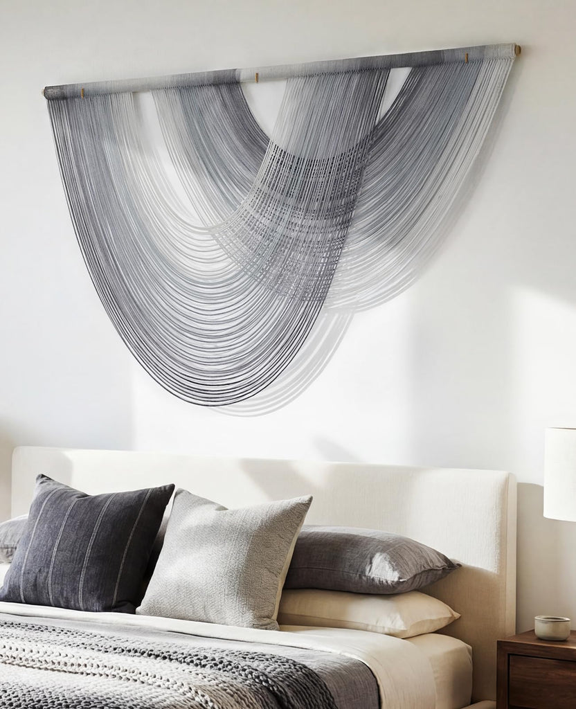 Large Macrame Wall Hanging, 59x39 Inch Boho Wall Hanging, Macrame Wall Art Hand-dyed Ombre Design Living Room