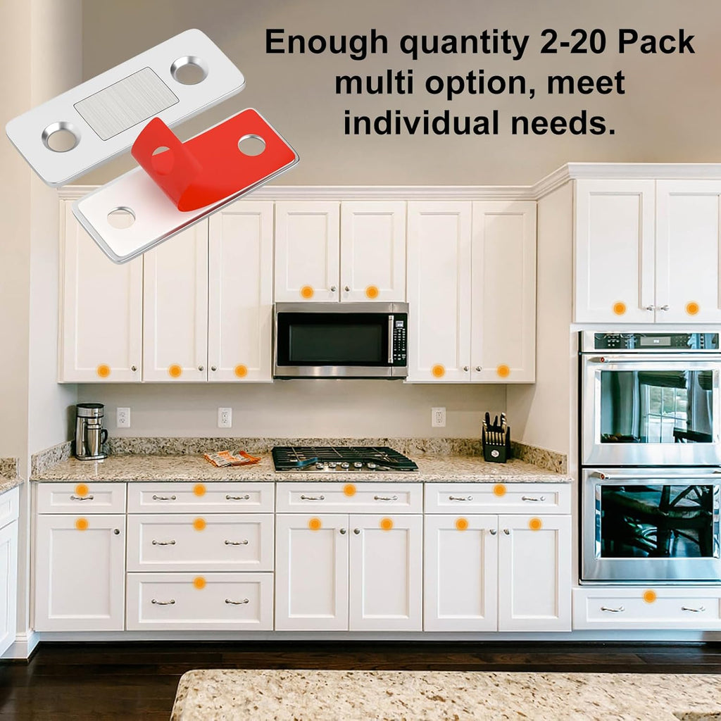 Drawer Magnets 12 Pack Ultra Thin Cabinet Door Magnet Stainless Steel Magnetic Cabinet Latches Hardware Cabinet Magnets