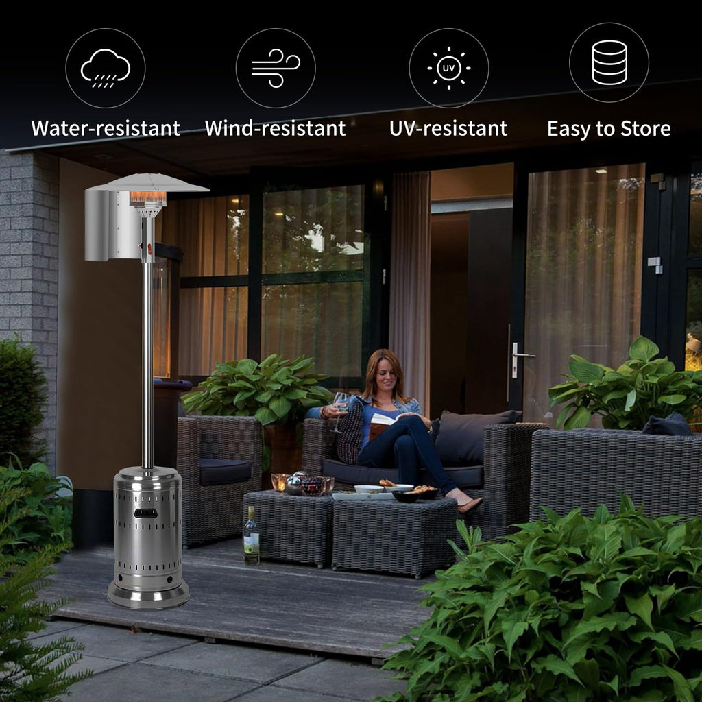 Patio Heater Reflector Shield 33"x15", 0.6mm Thick Aluminum, Wind-Resistant