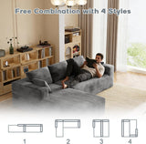 106" Corduroy Sectional Couch, Boneless L Shaped Couch with Deep Seat, Cloud Foam Sofa with Oversized Chaise