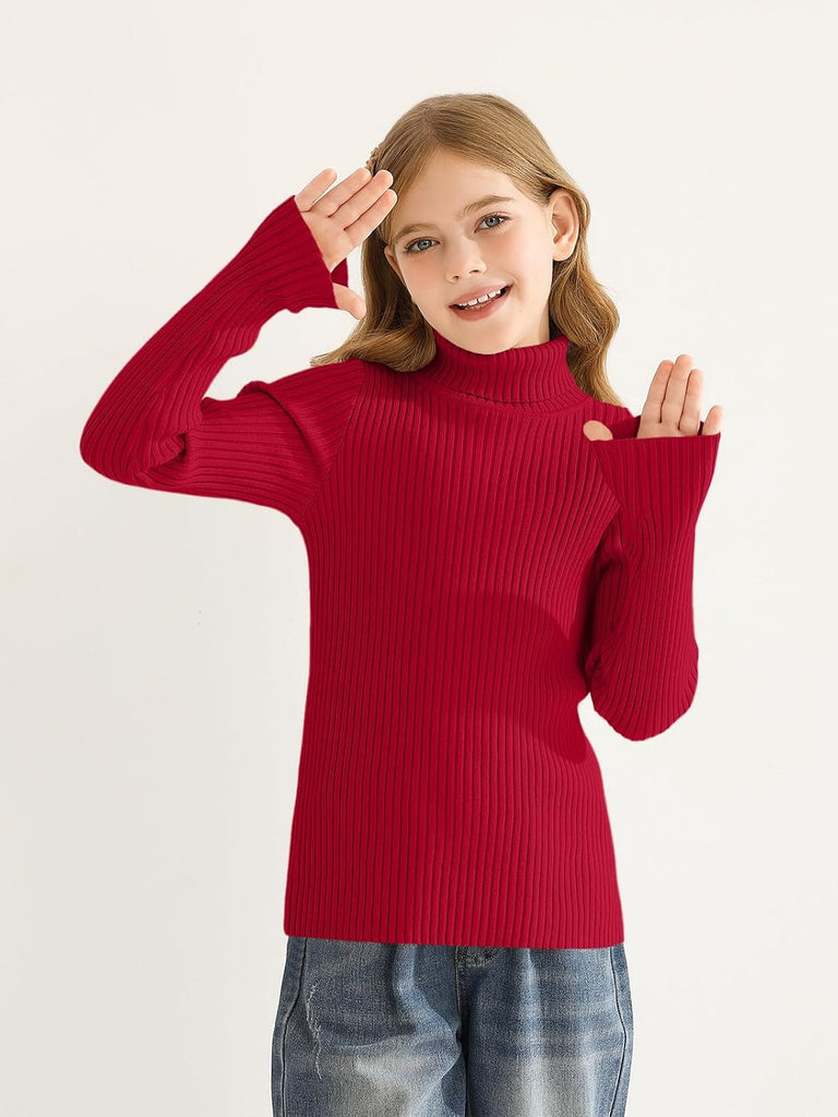 Sweaters Kids Long Sleeve Turtleneck Pullover Jumper Tops
