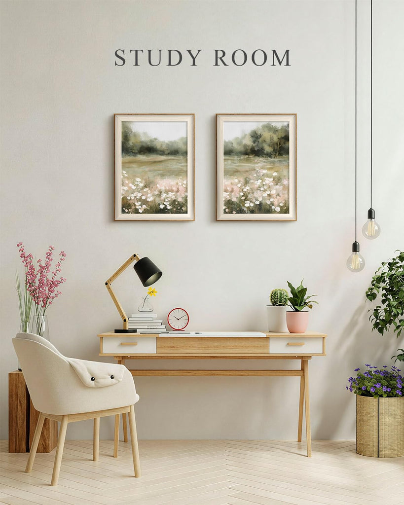 Framed Rustic Countryside Garden Scene Wall Art Set, 12×16 Inch