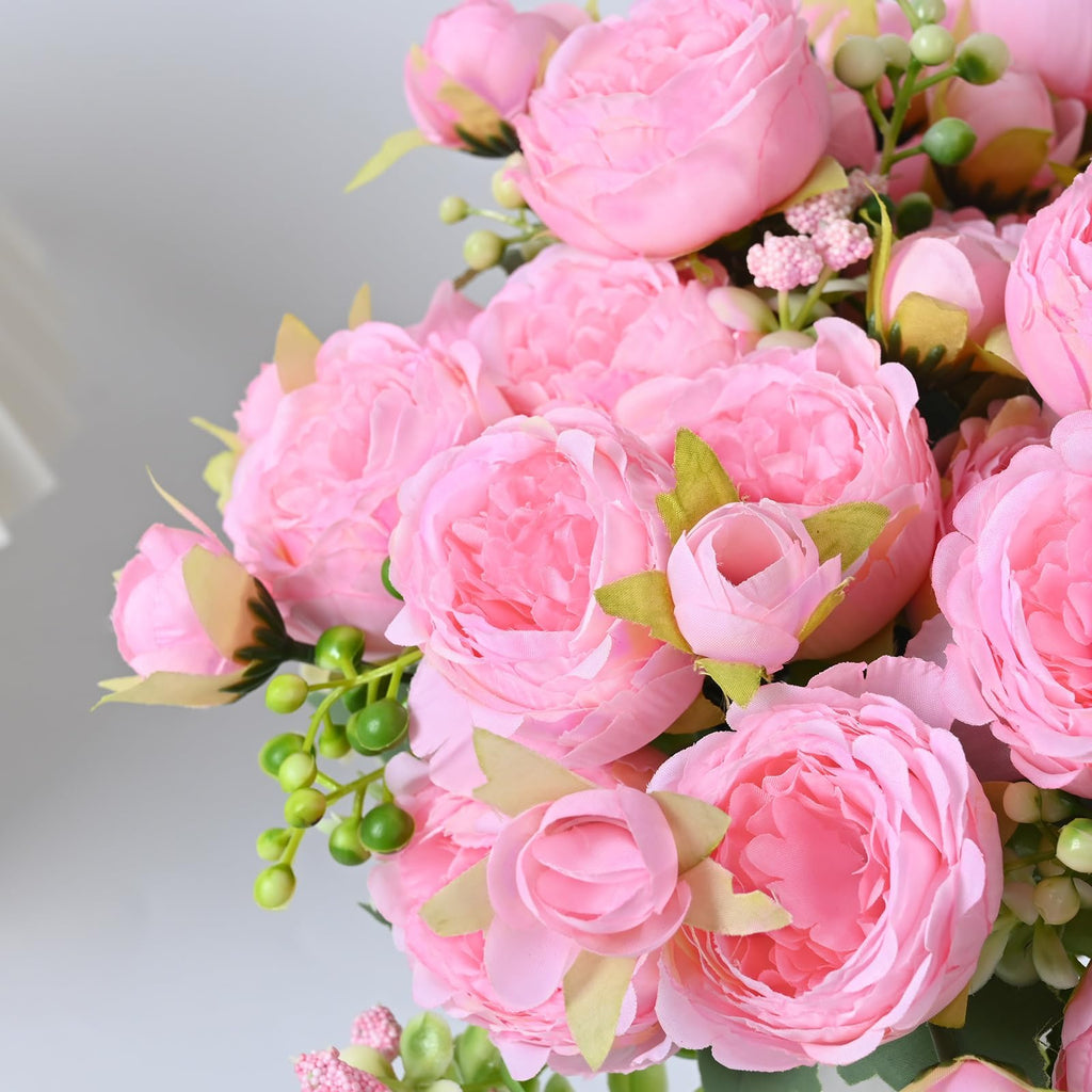 8 Packs Peonies Artificial Flowers, Light Pink Silk Artificial Peonies