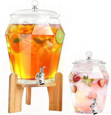 Drink Dispenser Set, (1.85 & 0.69 Gal) 2.5 Gallon Capacity - Set of 2