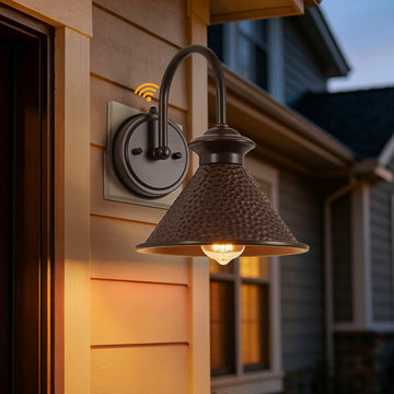 Dusk to Dawn Industrial Gooseneck Wall Sconce ORB Farmhouse