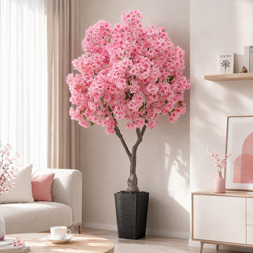 Artificial Cherry Blossom Tree 6FT, Pink Large Fake Plants Indoor