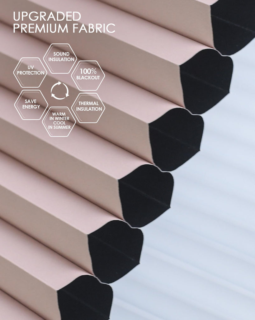 Motorized Cellular Shades, Custom, Blackout, Light Pink