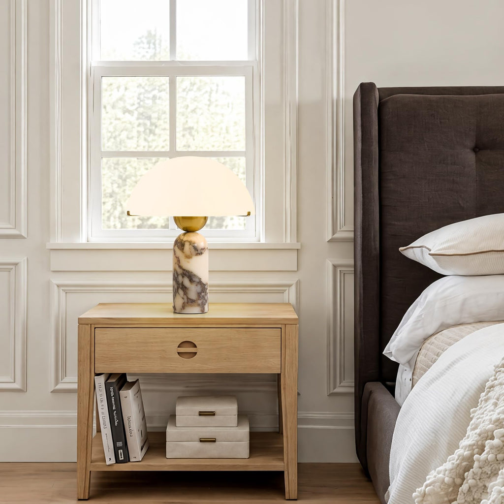 Marble Table Lamp, Modern Mushroom Lamp