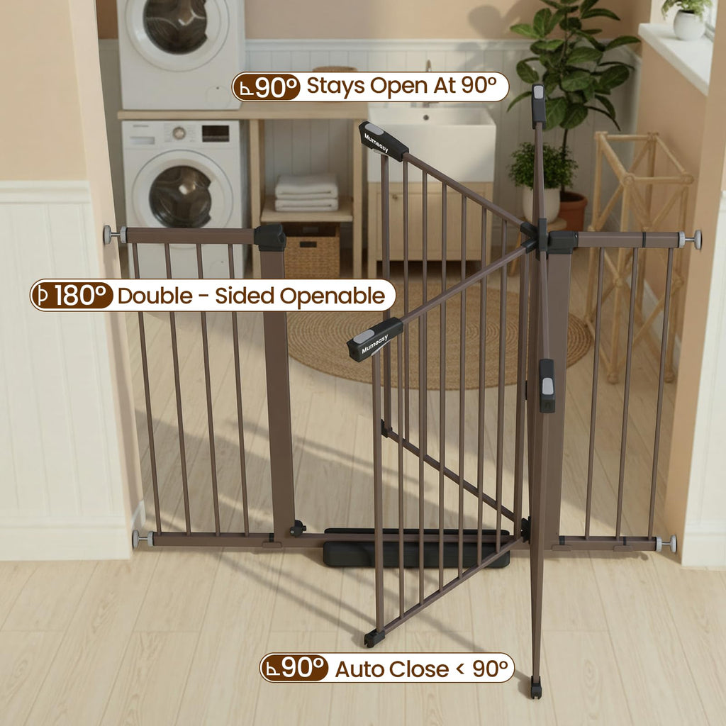 36" Extra Tall Baby Gate for Stairs, 29.7-51" Wide Dog Gates Indoor for Doorways with Easy Walk Thru, Auto Close Pet