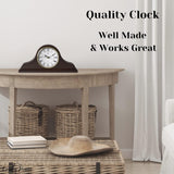 Mantel Clock Battery Operated - Wooden Mantle Clock - 15x7.5 - Silent, Made of Real Wood & Easy to Read