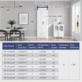30X84(Double 15x84) White Bifold Barn Door Sliding Bi fold Doors Bi-fold Folding with 34" Hardware K