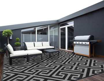 Outdoor Rugs Reversible Waterproof Mat Plastic Straw Rug with Corner Loops & Stakes Non-Fading RV Ca