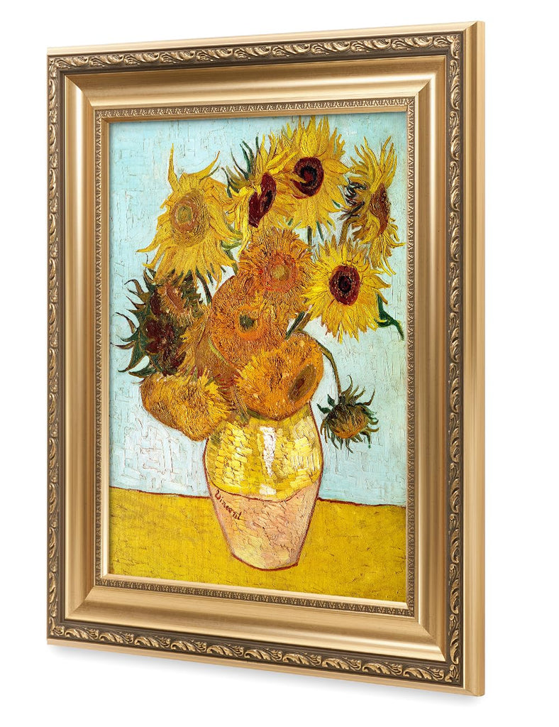 Vincent Van Gogh Wall Art Framed, Twelve Sunflowers, 26x22''