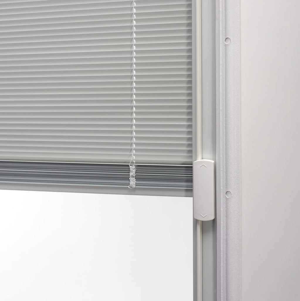 Fiberglass Smooth, Primed, Left Hand Inswing, Exterior Prehung Door, Clear Glass Internal Blinds, Full