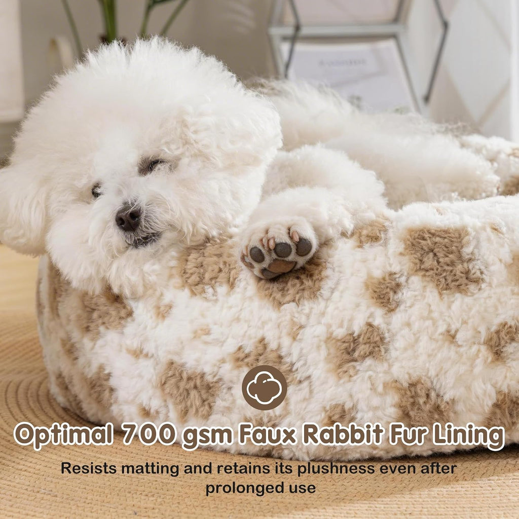 Donut Dog Bed, Calming Round Pet Bed for Small & Medium Dogs, Cats