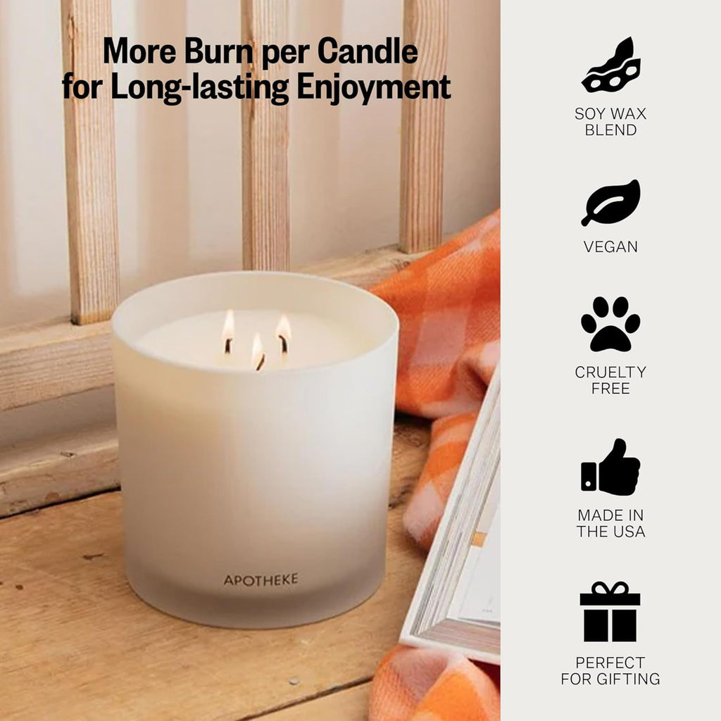 Signature 3 Wick Scented Candles, Santal Rock Rose - 26 Oz
