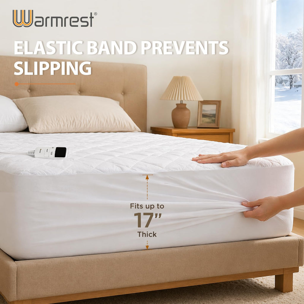 Heated Mattress Pad King Electric Bed Warmer with 9 Heat Settings