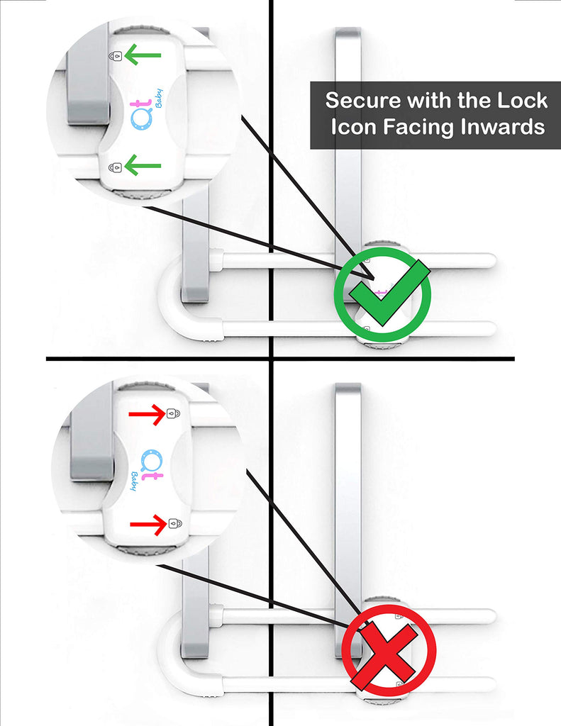 Pack of 12 - Baby Proofing Cabinet Locks Adjustable U Shaped Baby Safety Latches for Drawers, Fridge, Closet Modern