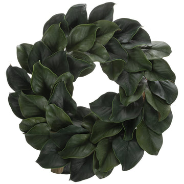 Dark Green Magnolia Leaves Wreath