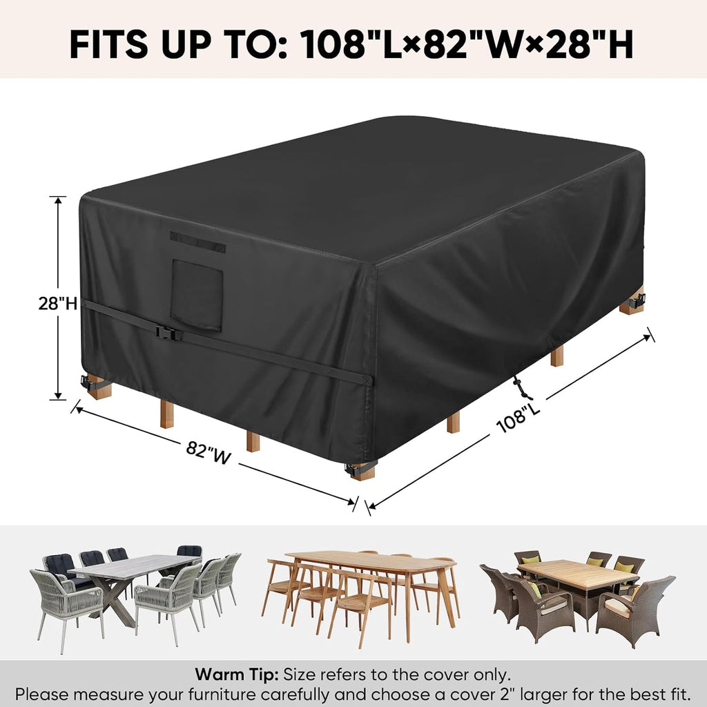 Patio Furniture Covers, Outdoor Furniture Covers Waterproof, Heavy Duty Oxford Patio Table Cover for Outdoor Table
