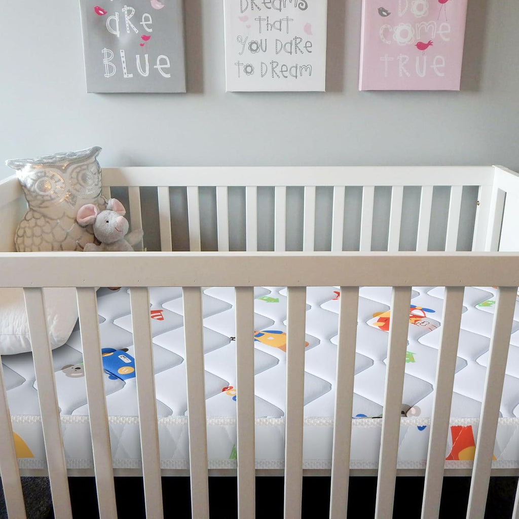 Premium Baby Mattress for Crib and Toddler Bed, 100% Knitted Fabric, Premium Fleece Surface-Hypoallergenic, Soft