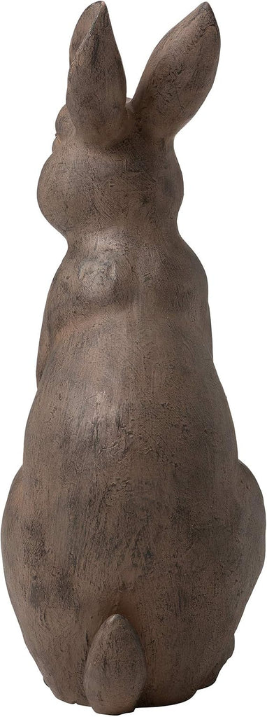 JK85246 Standing Rabbit Outdoor Statue, 22.75 Inch, Distressed Brown