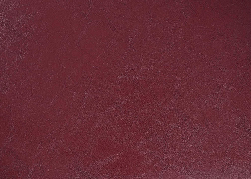 Designs4Comfort Round Accent Storage Ottoman in Burgundy Red Faux Leather Finish