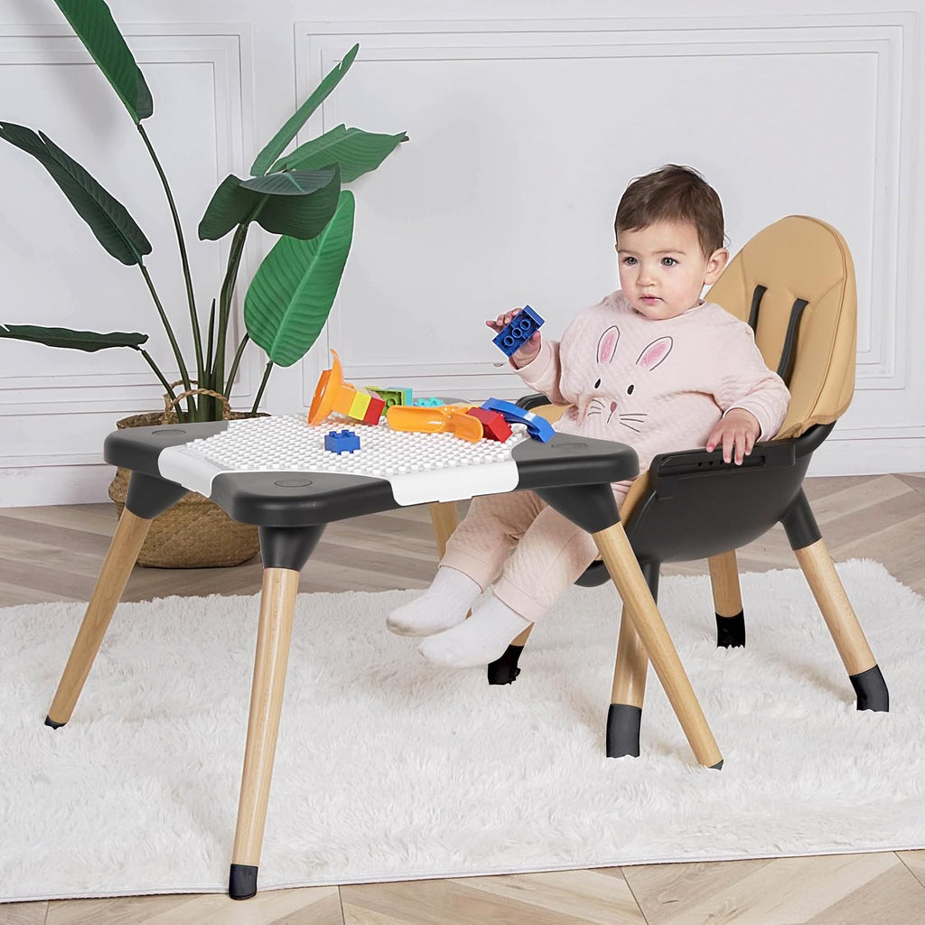 6 in 1 High Chair for Babies & Toddlers, Convertible Wooden Baby Highchair | Table and Chair Set, Baby Feeding Chair