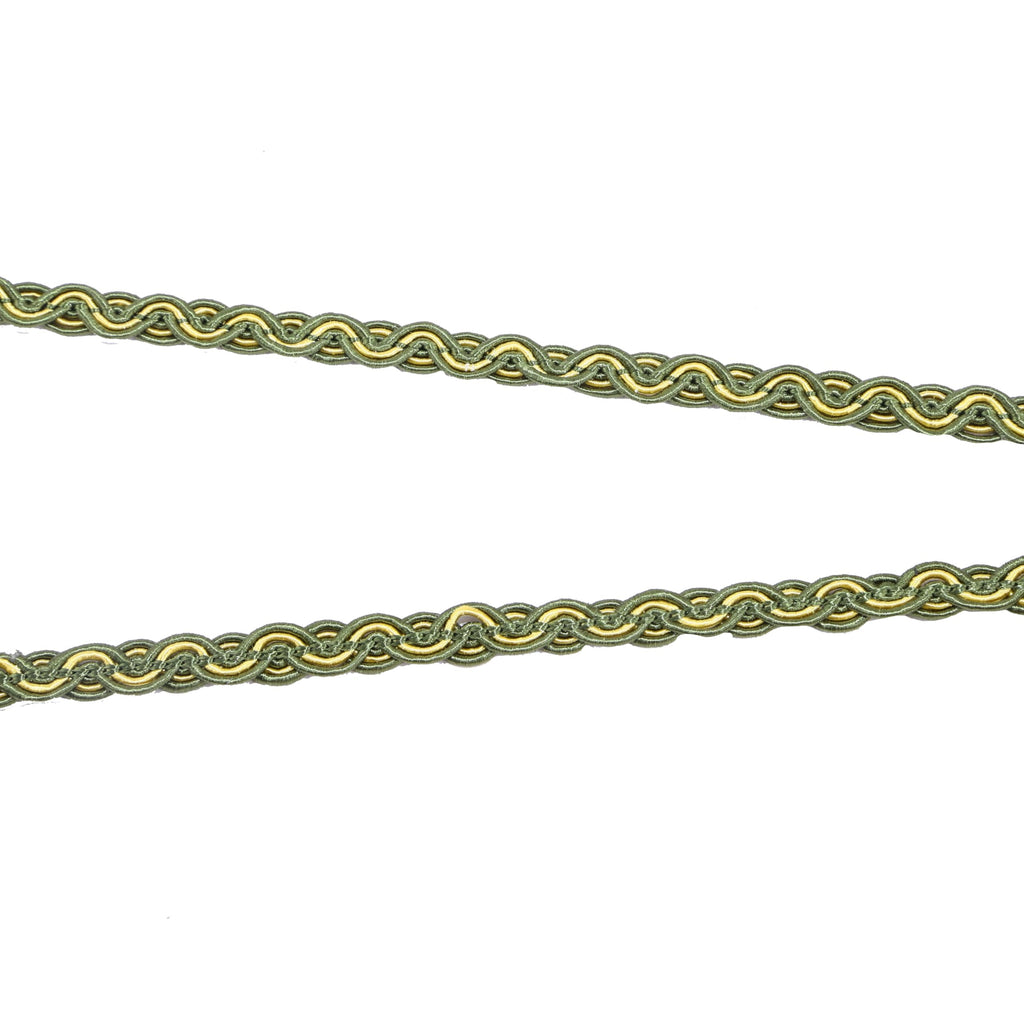 Braid Trim, Mix Green 3/8 inch 10 Yards Fabric Gimp Trim
