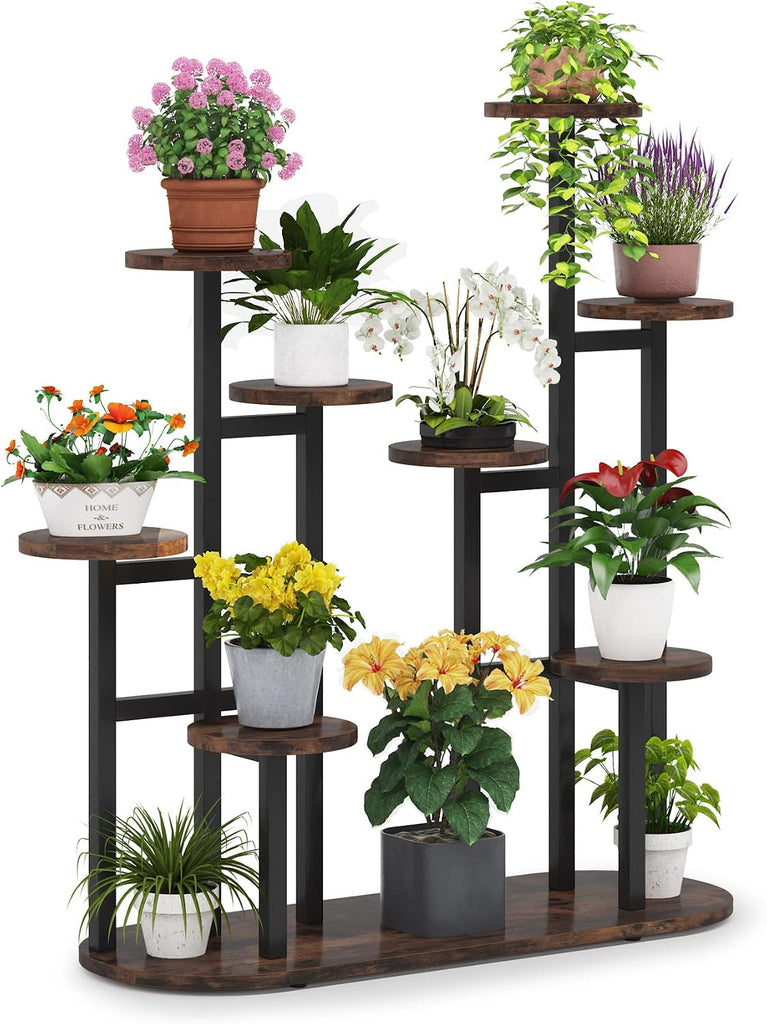 Multi-Tiered 11 Potted Plant Stand Indoor Tall Plant Shelf Flower Stands Plant Rack for Garden Balcony Living Room