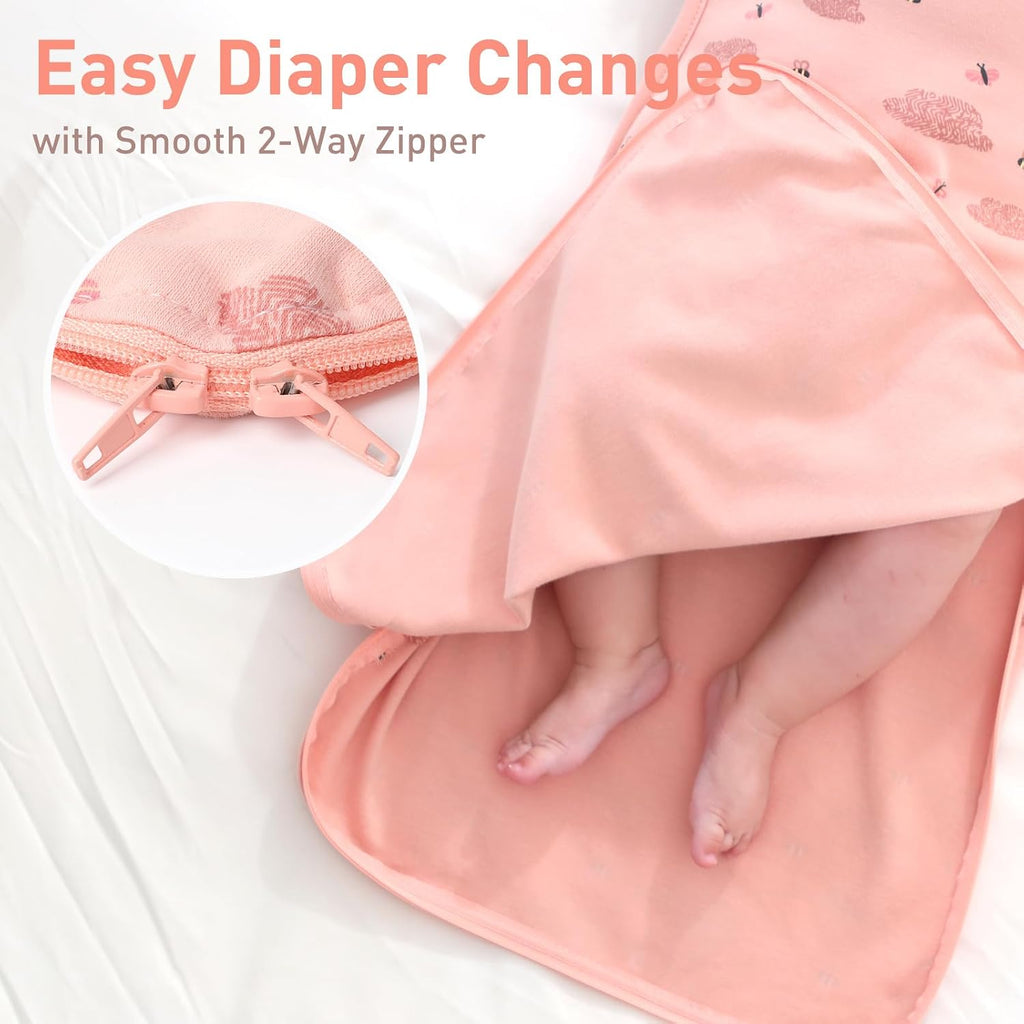 Organic Cotton Baby Sleep Sacks Swaddles Girls 2 Packs