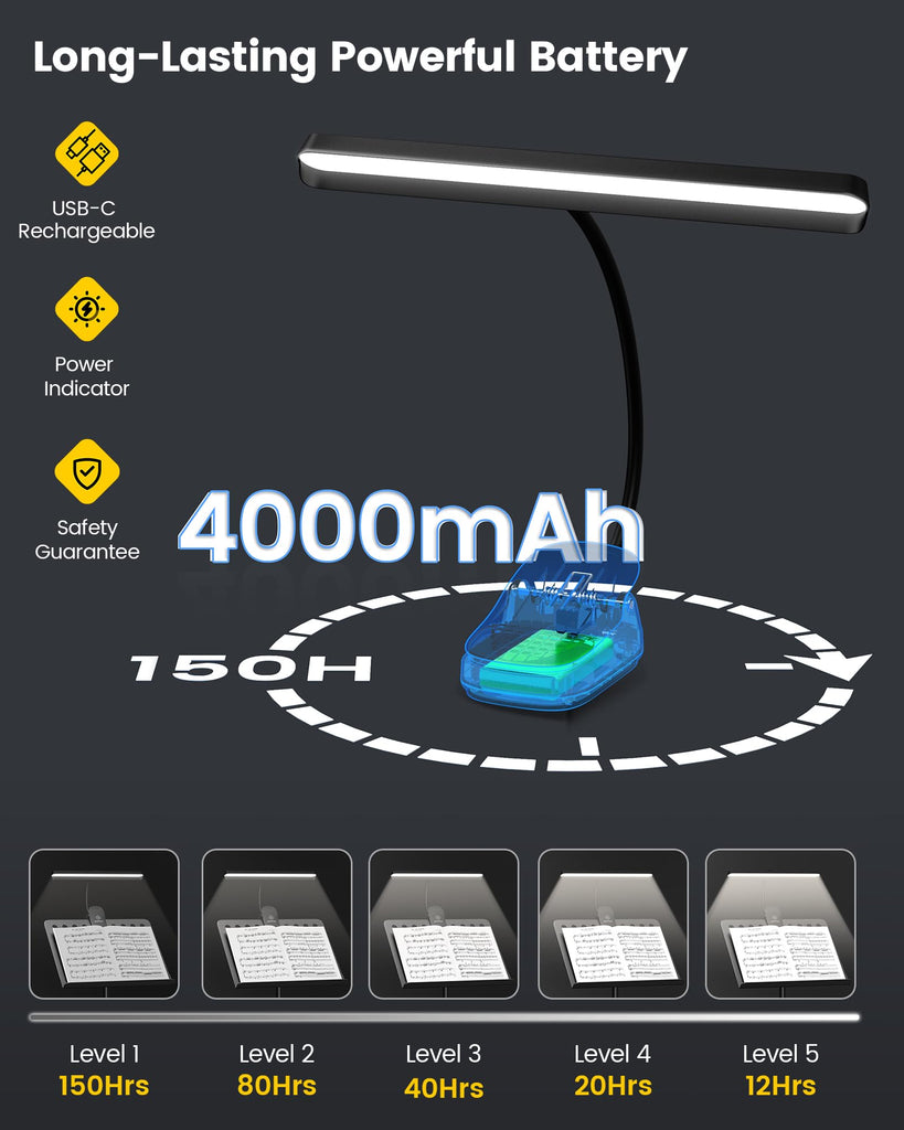 81 LED Music Stand Light, 3 Color & 5 Brightness Piano Lamp