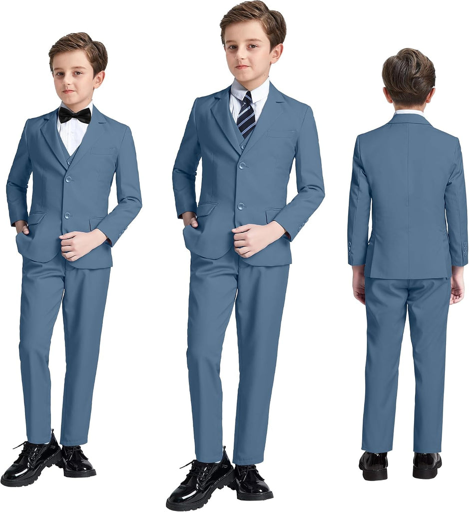 Boy's Formal Suit Set Slim Fit Kids Tuxedo Suits for Wedding Boy Outfit