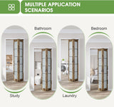 Preassembled Bifold Closet Doors for 36" X 80" Opening, Country Style,Space Saving, Tempered Frosted