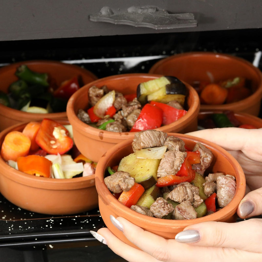 Mexican Clay Cookware Set ( Set of 12) - Terracotta Cooking Pots, Bowls, Plates, and Serving Dishes - Premium Spanish