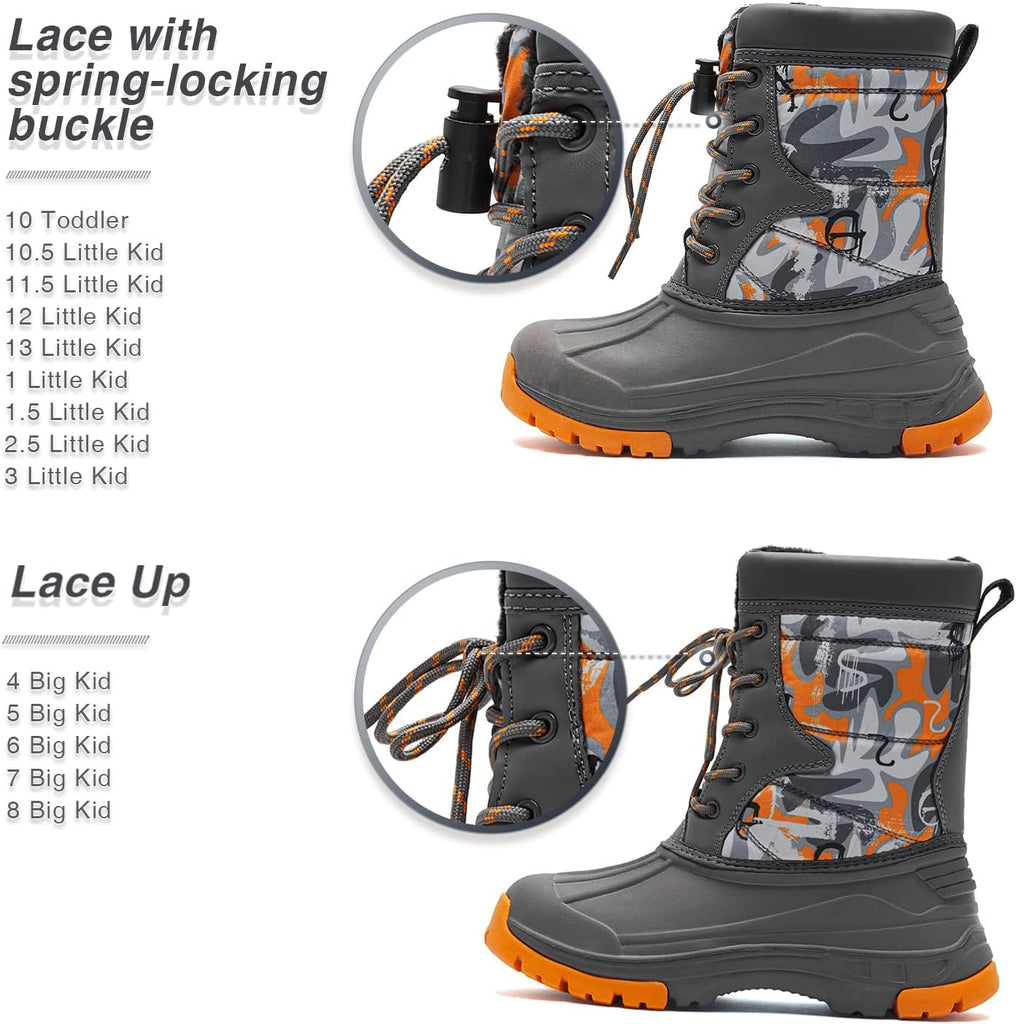 Boys' Waterproof Winter Snow Boots with Insulation for Cold Weather